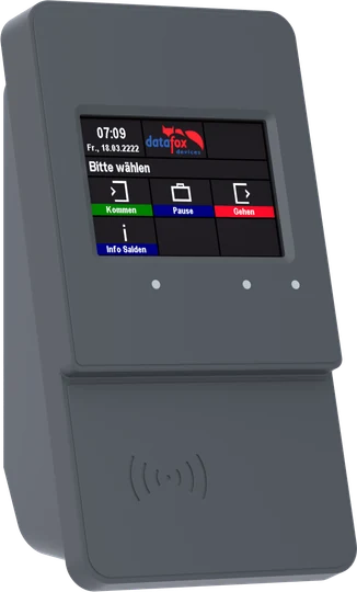 Zeiterfassungsterminal von Datafox mit Touch-Display und RFID-Leser